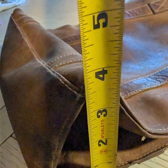 Vintage G.H. Bass & Co. Genuine Leather Tote Shoulder Bag Brown  Snap Closure - Picture 7 of 11